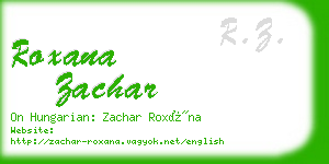 roxana zachar business card